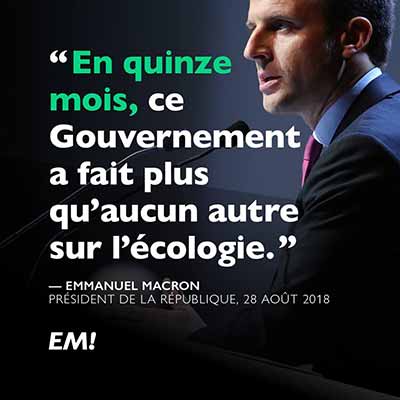 Emmanuel Macron La République en Marche (LREM) ecology