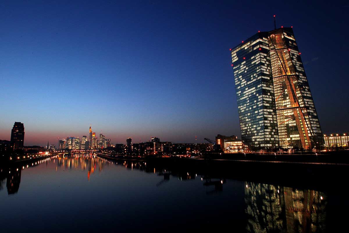 The European Central Bank by night ECB