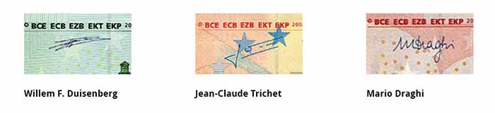 euro banknote signatures euro banknote signatures