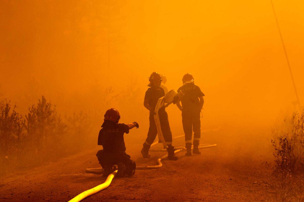 Polish firefighters in action