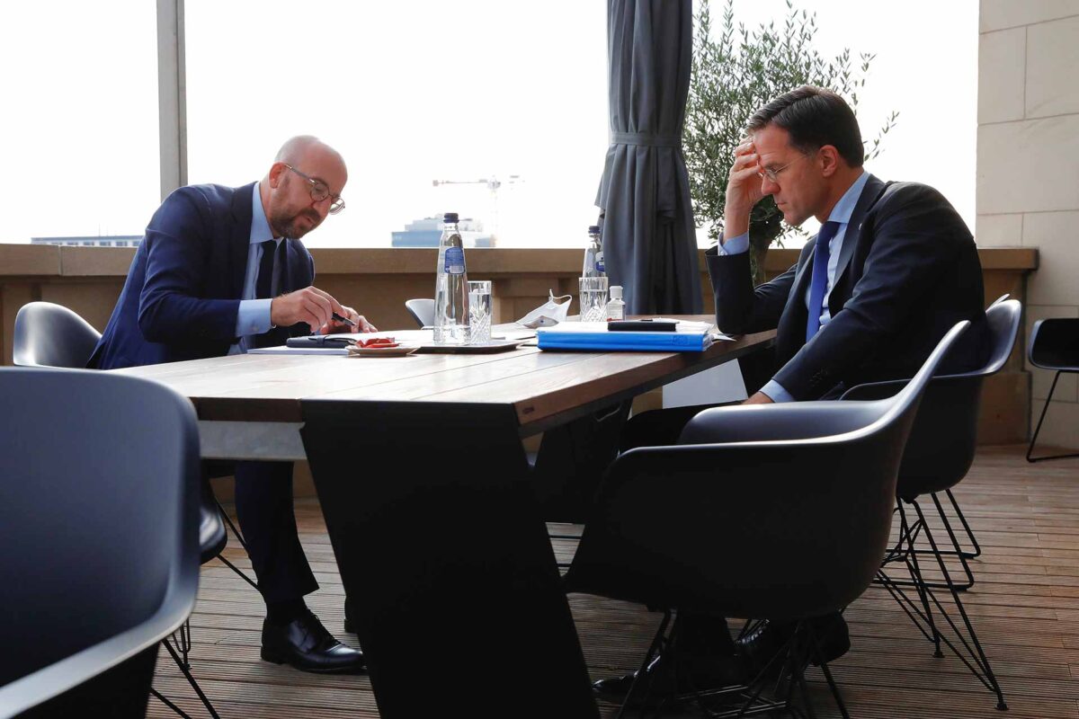 Charles Michel, President of the European Council with Mark Rutte, Dutch Prime Minister