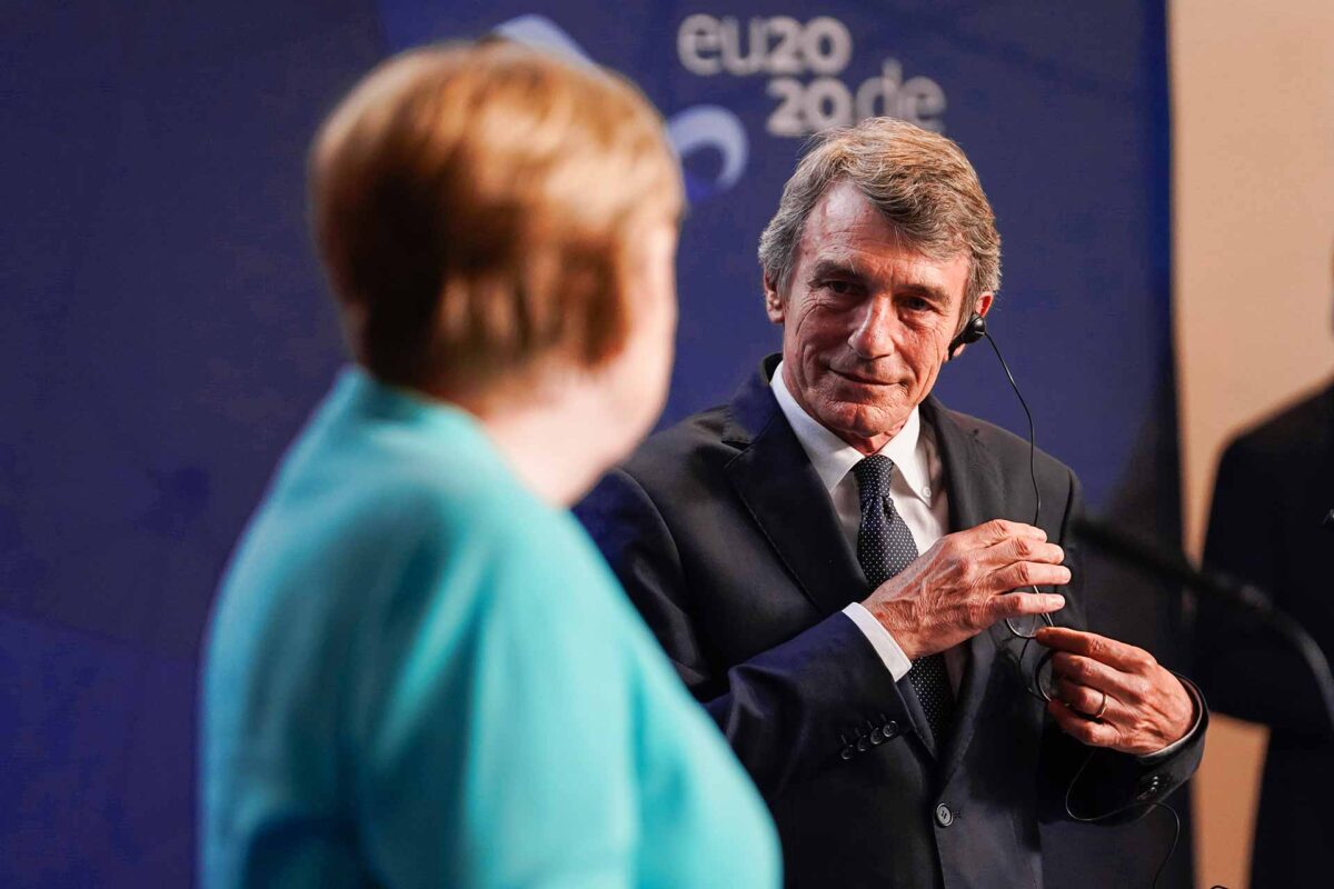 Chancellor Merkel and Parliament President Sassoli