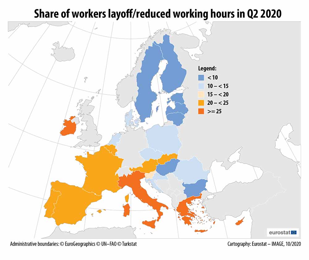 Share of workers layoff_reduced working hours in Q2 2020