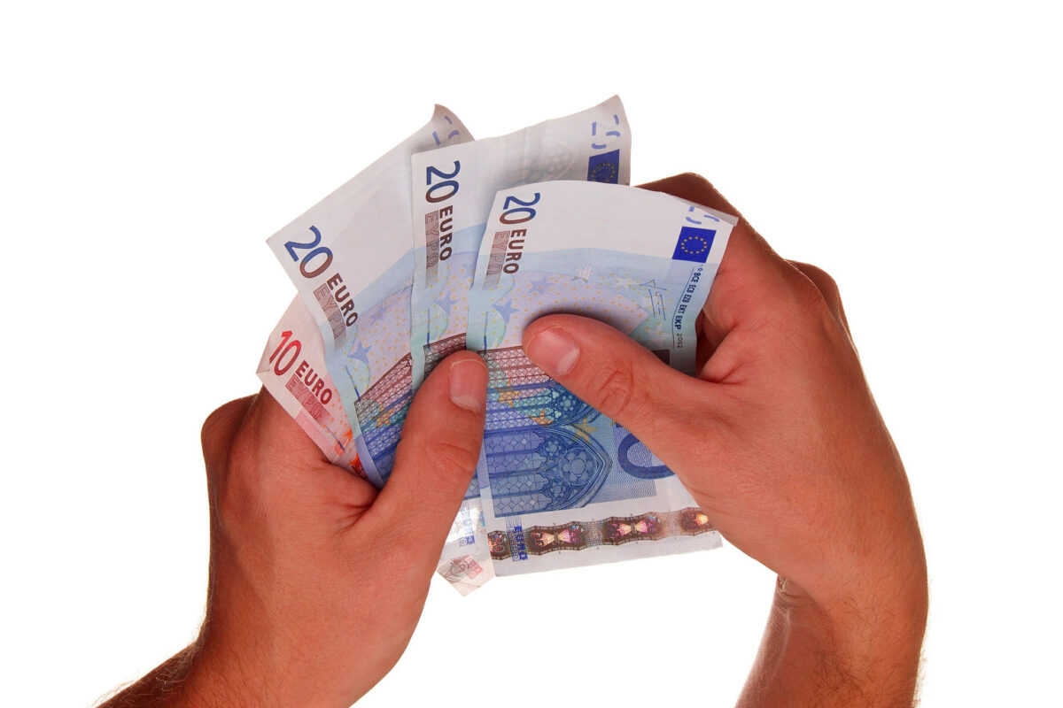 euro money hands salary wages