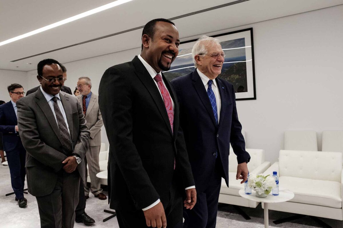 Abiy Ahmed, on the left, and Josep Borrell Fontelles