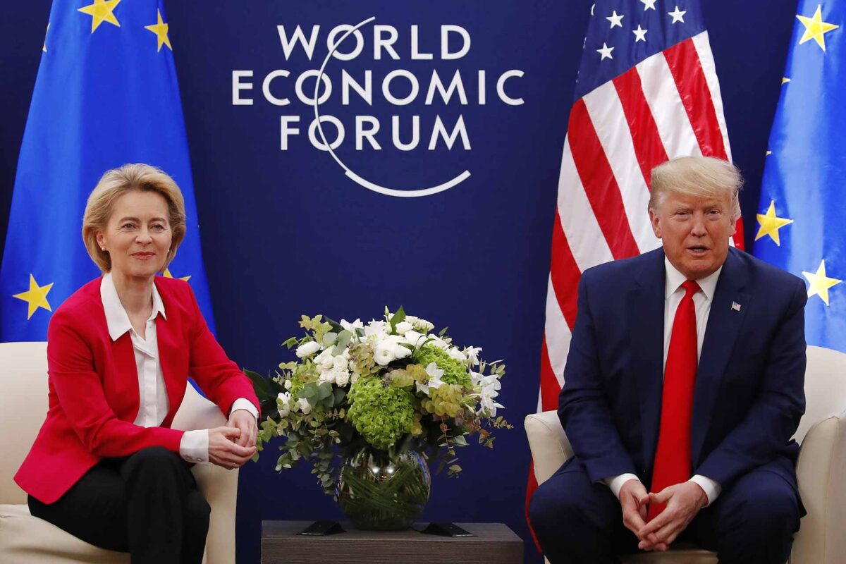 Donald Trump, on the right, and Ursula von der Leyen 21 01 2020