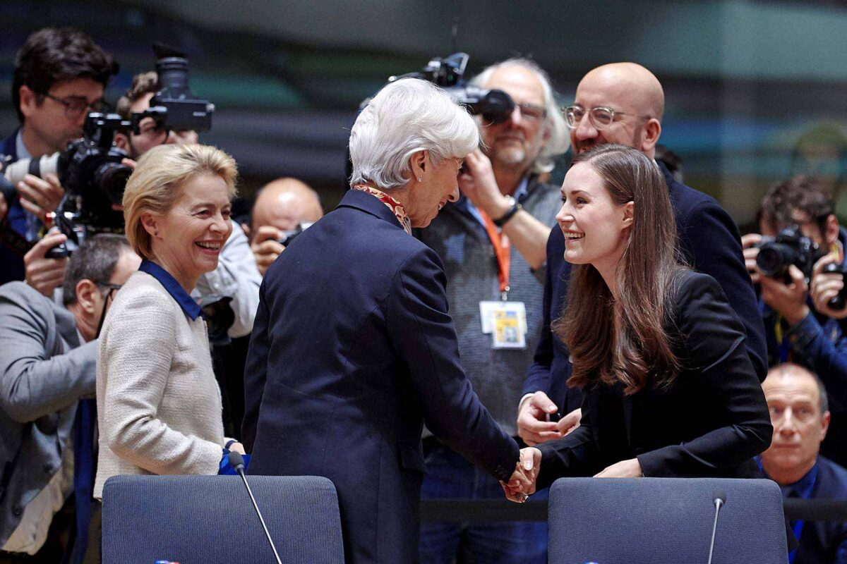 Christine Lagarde, Ursula von der Leyen and Sanna Marin