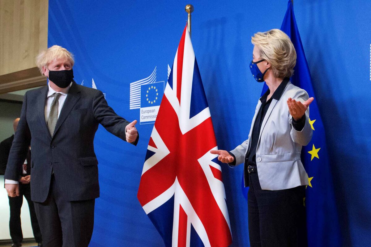 Boris Johnson, on the left, and Ursula von der Leyen