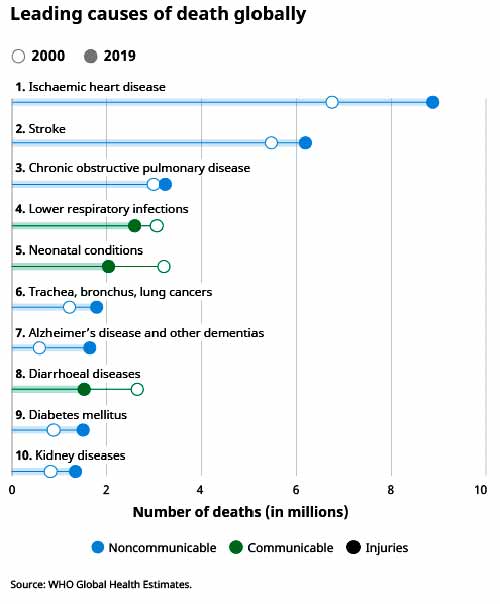 Leading causes of death globally
