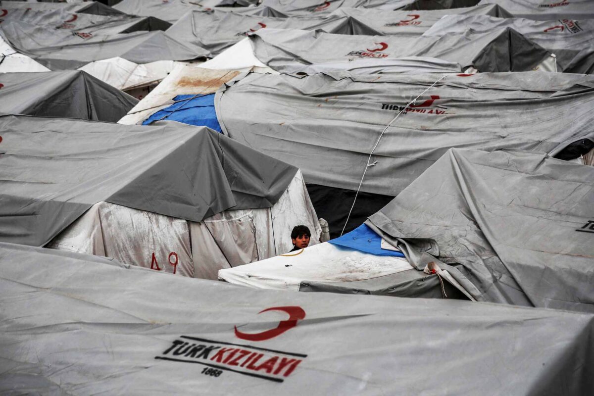 The refugee camp tents Kahramanmaras