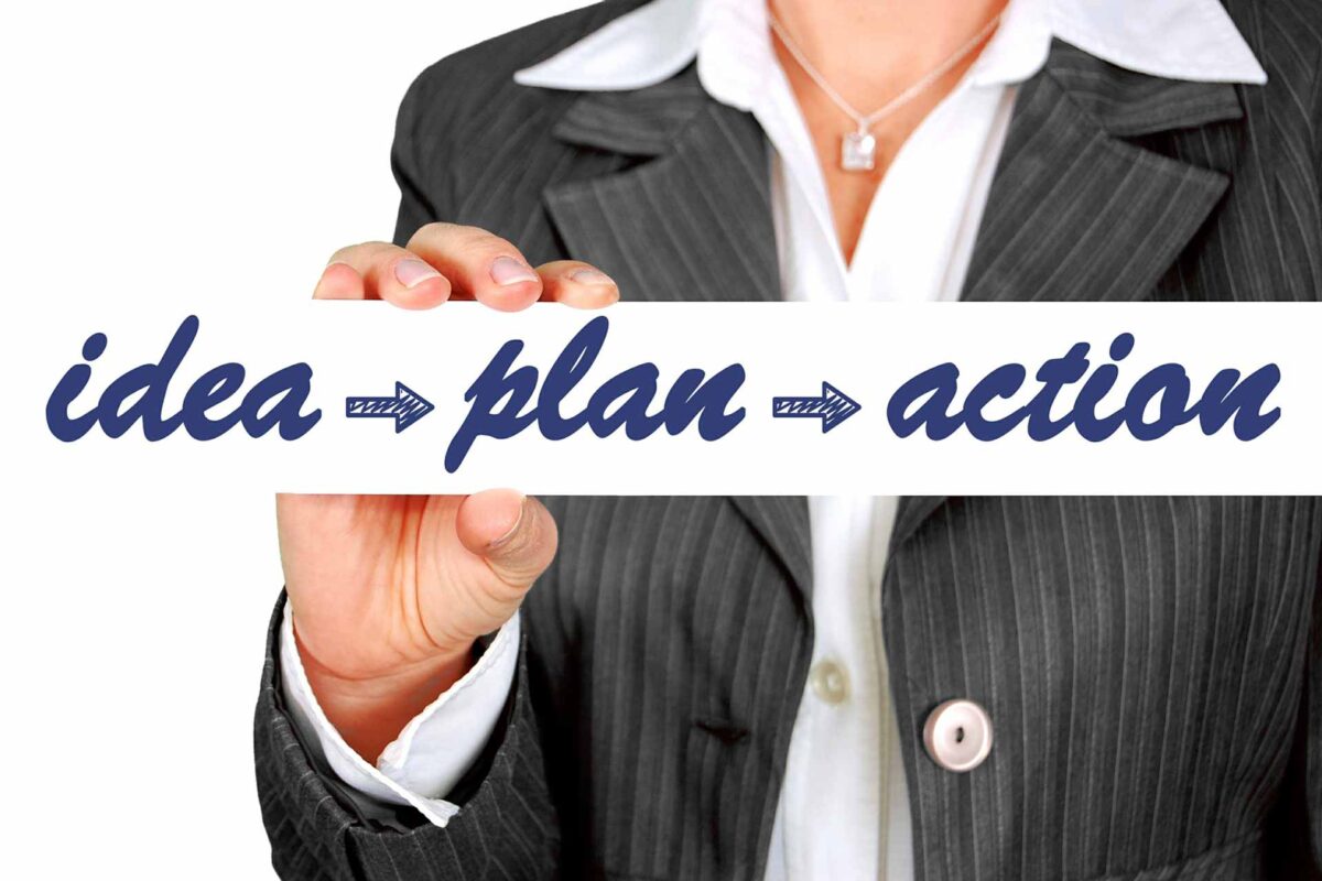 business woman idea-plan-action