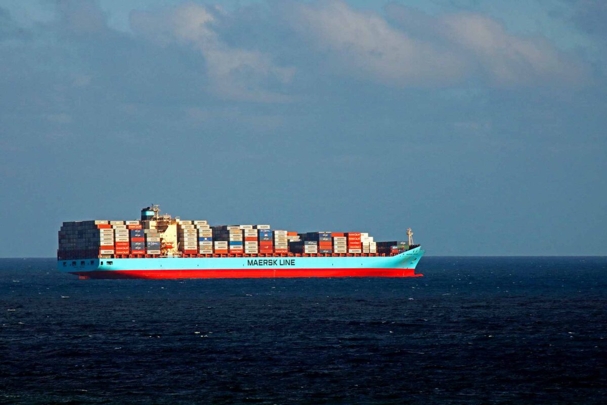 container ship on the sea