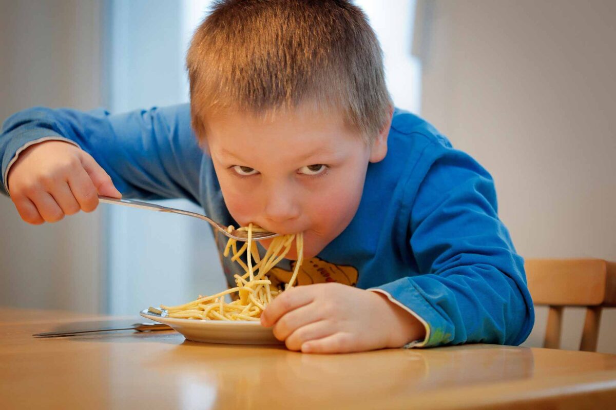 kid boy eating children