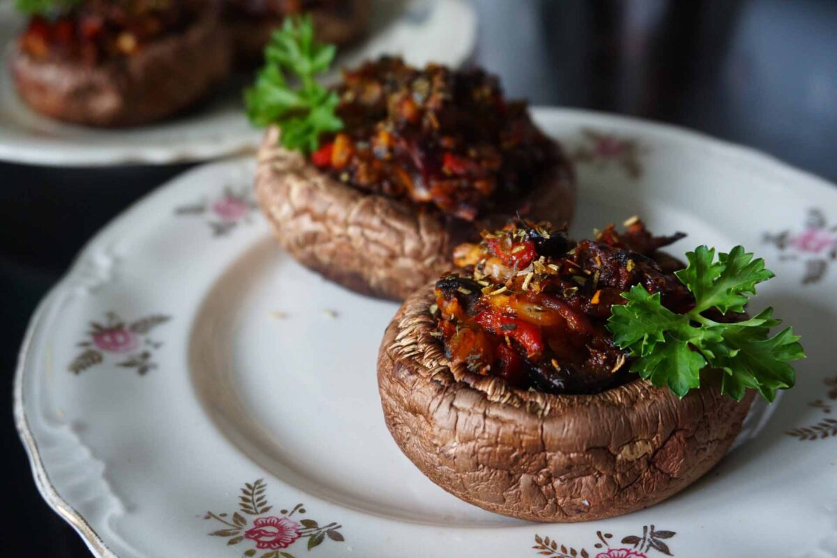 mushroom burger veggie for Vegan