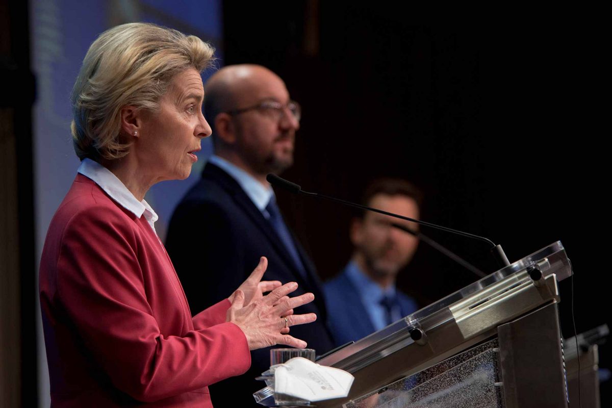 Charles Michel, on the right, and Ursula von der Leyen