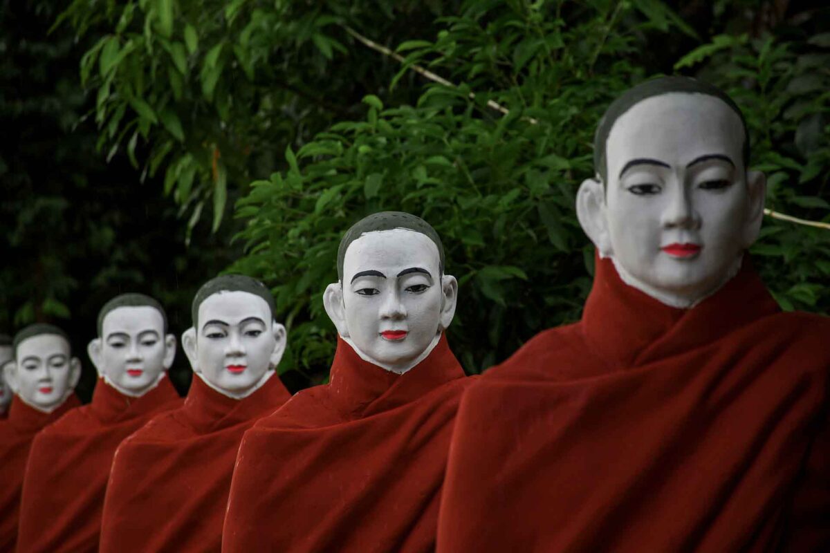 Myanmar monk statues