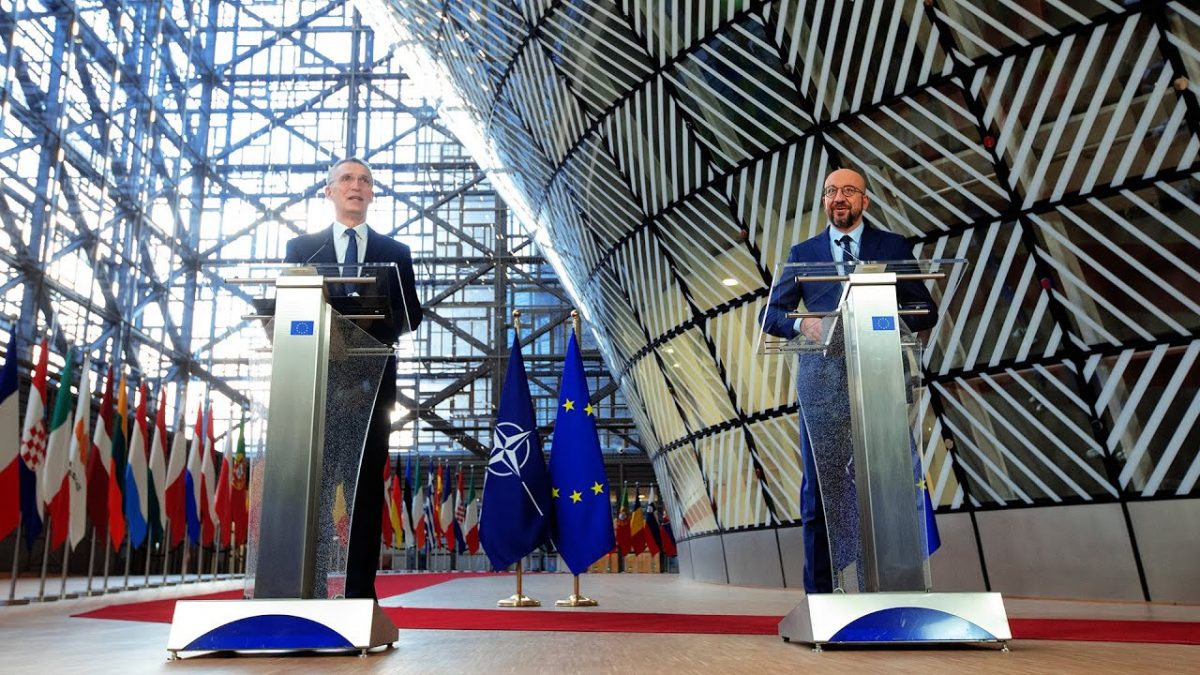 Jens STOLTENBERG, Secretary General of NATO and Charles MICHEL, President of the European Council